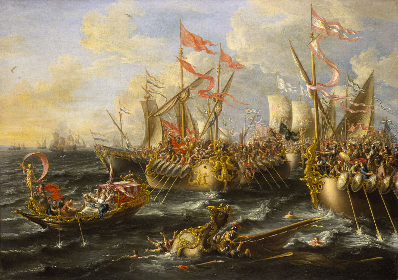 Ilustración de la Batalla de Accio.
