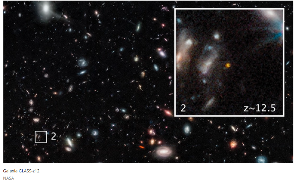 Esta galaxia habría nacido 450 millones de años después del Big Bang.