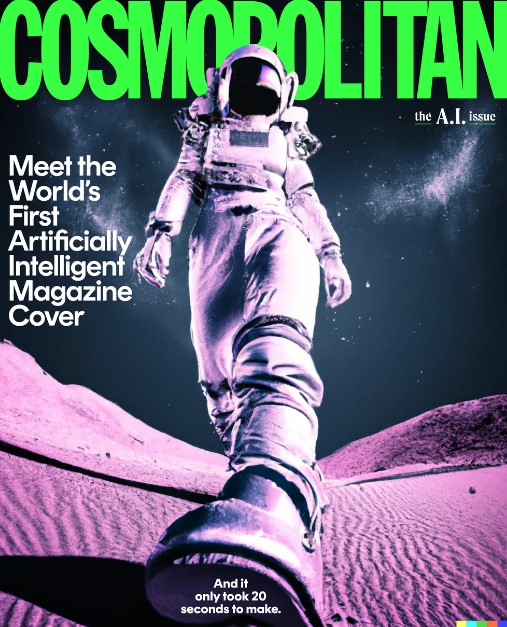 Portada de la revista Cosmopolitan, creada por IA.
